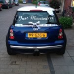 naamstickers | Trouwauto Mini Cooper