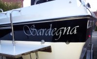 bootstickers Bootnaam in zilver metallic vinyl