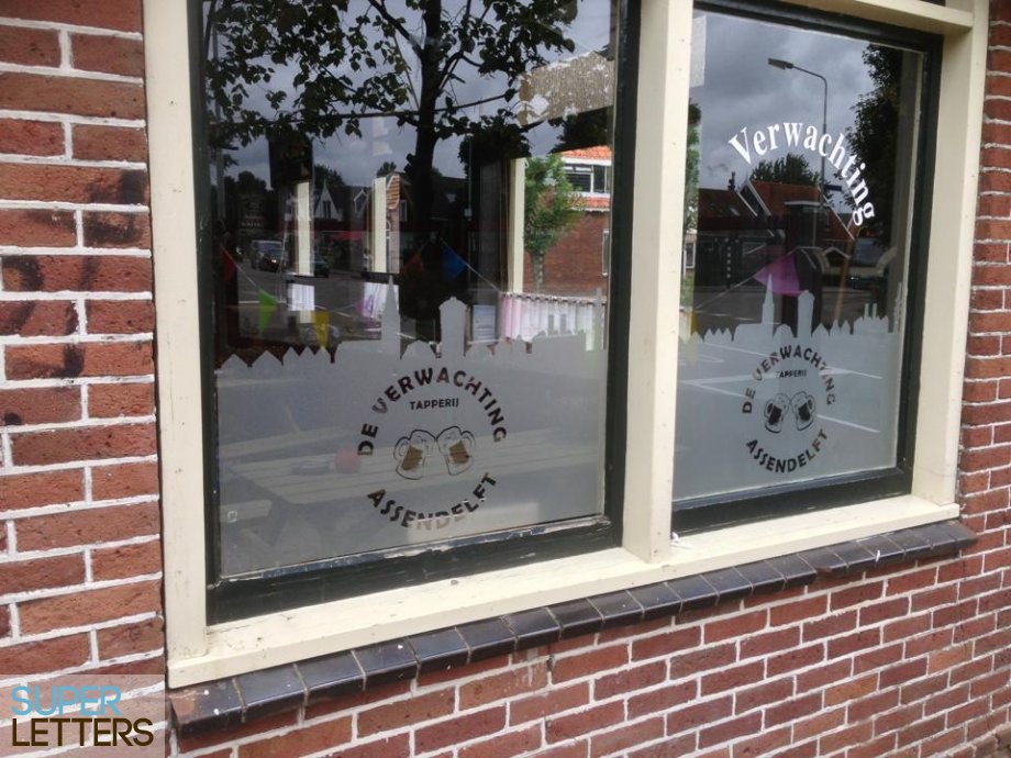 decoratie stickers | Gezandstraald glas effect